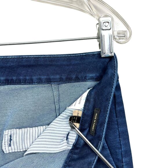 Massimo Dutti Womens Jeans Crop Wide Leg Stretch Slash Pockets Blue Sz 8 - Picture 5 of 7